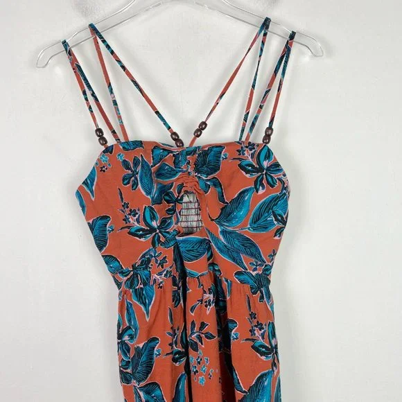 NWT Jason Wu Terracotta Cutout Floral Midi Dress Linen Blend Size XS NEW - Picture 2 of 16